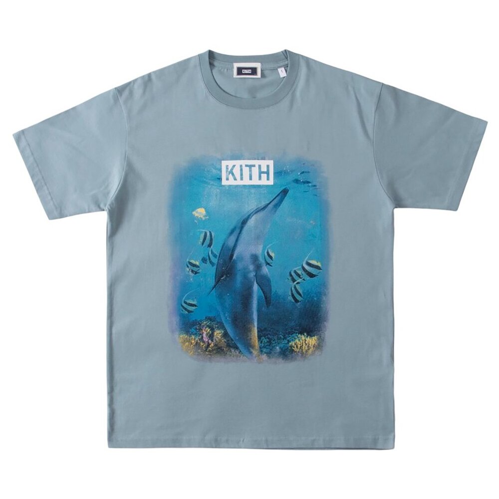 Kith Underwater Dolphin Vintage T-Shirt Blue